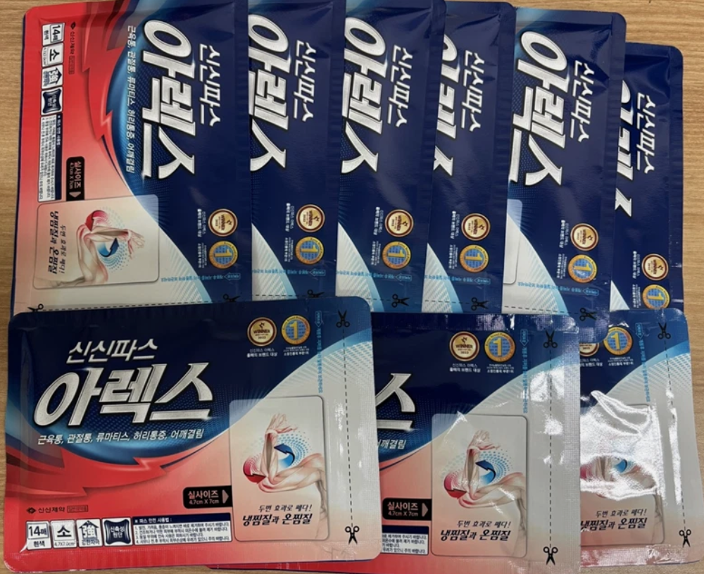 9 Pack (4.7x7.0㎠ 126 sheets) SINSINPAS AREX Cool & Hot Pain Relieving Patch,