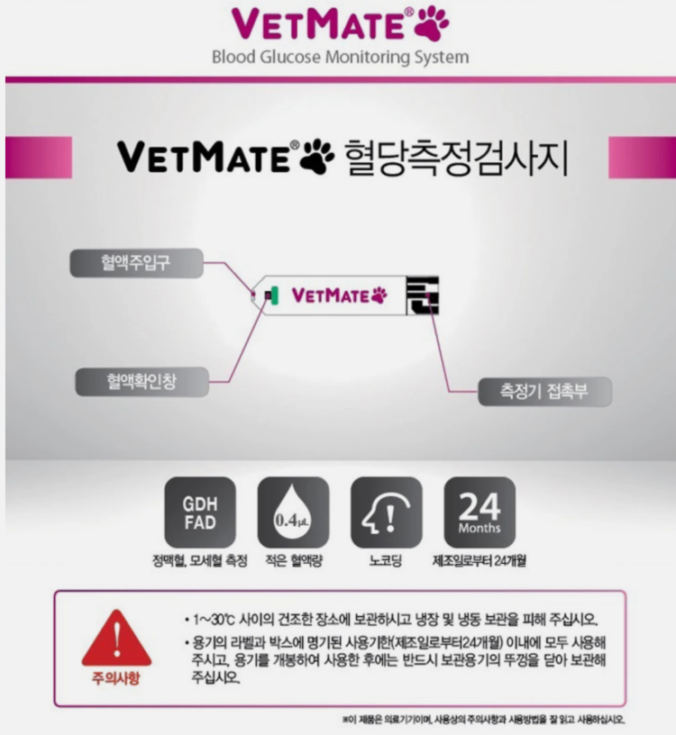 VETMATE Teststreifen 50 Stück Teststreifen Blutzucker Diabetes für Hund Katze...
