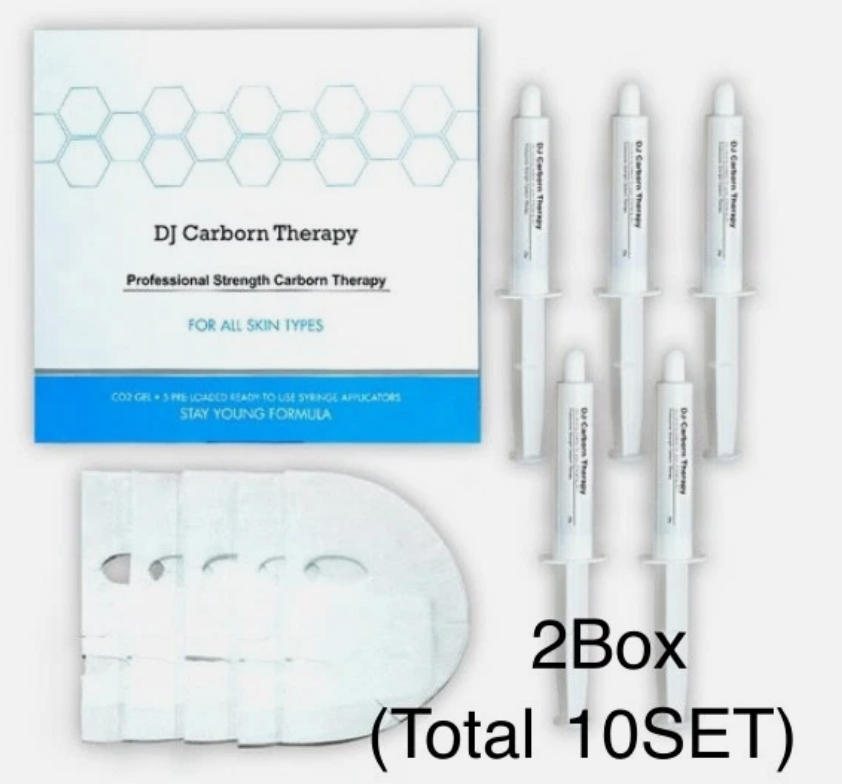 DJ CARBON Therapy CO2 Gel Mask 2Box (10 Gels + 10 Face Sheet) DJ CARBOXY Therapy
