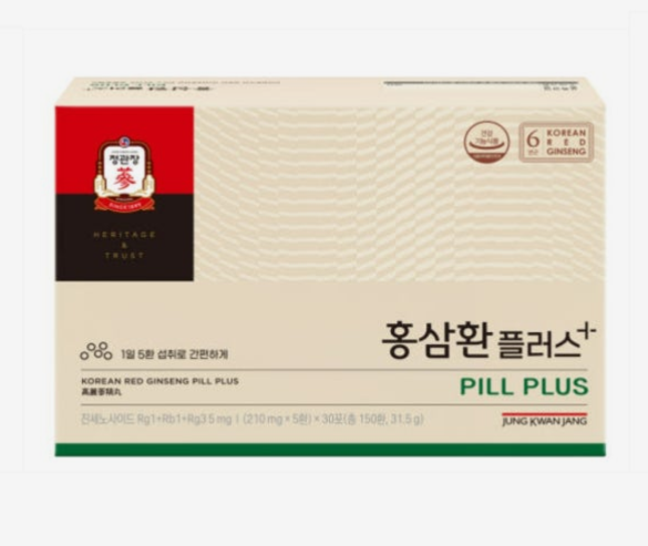 CheongKwanJang Korean Red Ginseng Hwan Plus 150 Pills 210mg| Premium 6-Year-Old Korean Red Ginseng