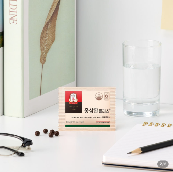 CheongKwanJang Korean Red Ginseng Hwan Plus 150 Pills 210mg| Premium 6-Year-Old Korean Red Ginseng