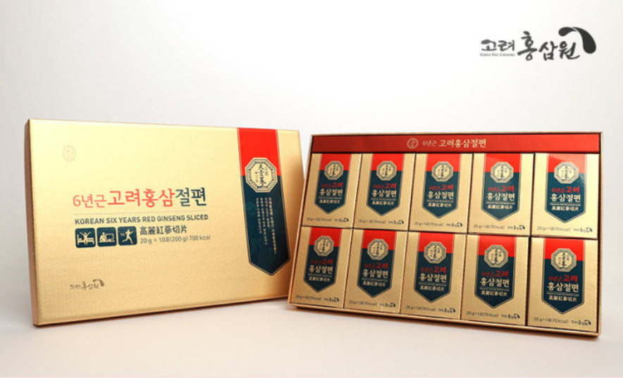 Korea Red Ginseng Won 6-Year-Old Korean Red Ginseng Slices Gift Set 20g x 10 Packs