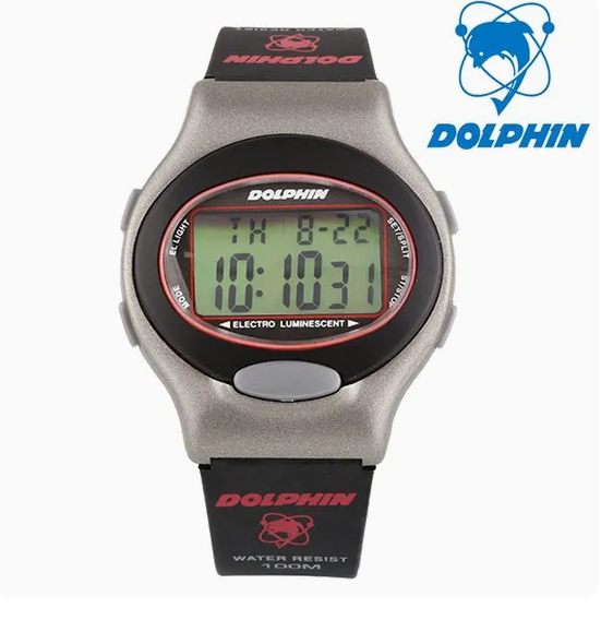 Dolphin 100M Water Resistant Sports Digital Wristwatch 567-27A Made in Korea