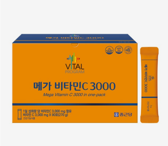 Chong Kun Dang Vital Program Mega Vitamin C 3000mg 90 Sticks (Pack of 4)